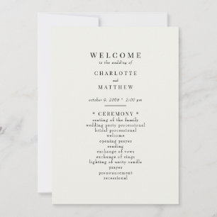 Simple Cream Wedding Program