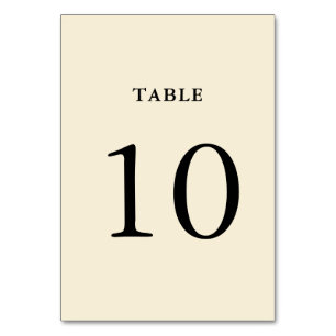 Simple Cream Wedding Table Number