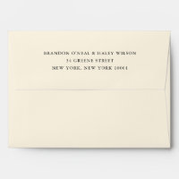 Simple Creme Wedding Address Envelope