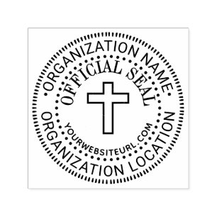 Simple Cross Custom Official Seal Name Loc URL Self-inking Stamp