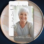 Simple Cross Photo Funeral Memorial Prayer Card<br><div class="desc">A beautiful prayer card to give to family and friends as a funeral keepsake.  Design features a simple gold cross on the back - Easily add your beloved one's photo,  name,  custom text,  favourite poem or scripture to create a truly unique remembrance.</div>