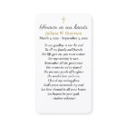 Simple Cross Photo Funeral Memorial Prayer Card