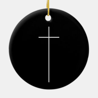 Simple Cross Religious Crucifix Christian Catholic Ceramic Ornament
