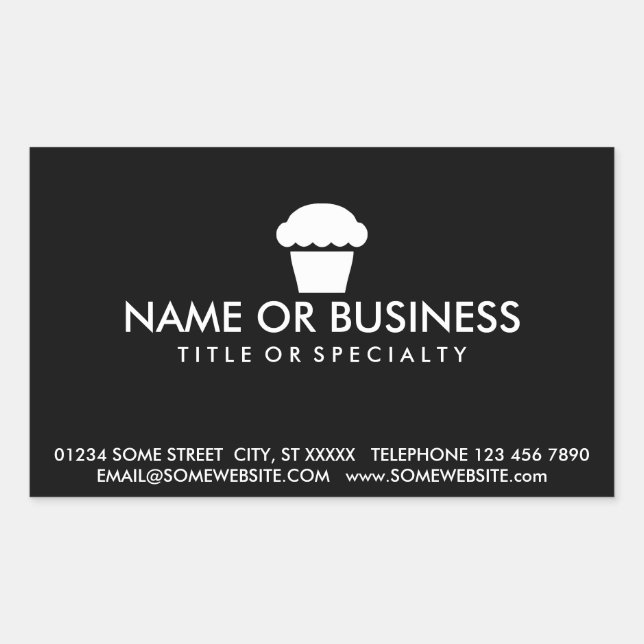 simple cupcake business card sticker (Front)