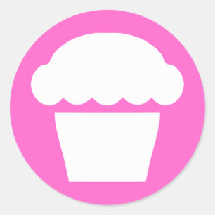 simple cupcake classic round sticker