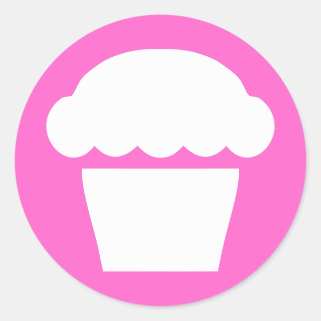 simple cupcake classic round sticker (Front)