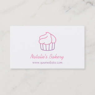Simple Cupcake Doodle Artisan Bakery Business Card