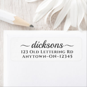 Simple Cursive Family Name Script Return Address