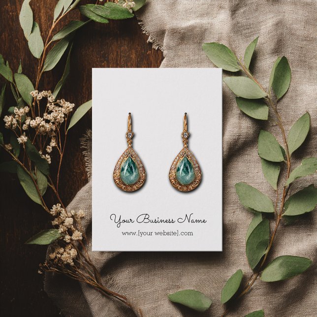 Simple Cursive Script Custom Earring Display Card (Creator Uploaded)