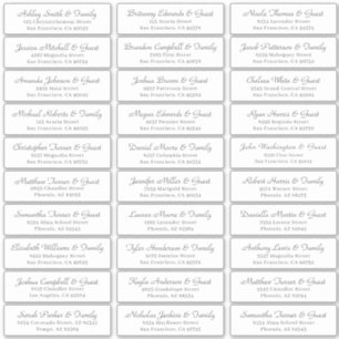 Simple Cursive Script Wedding Guest Names Address