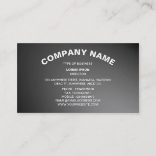 Simple Curved Text 06 - Grey Business Card