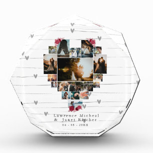Simple custom 18 heart Shaped Photo gifts gf bf Block