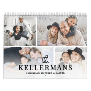 Simple Custom 4 Photo Collage 2027 Calendar
