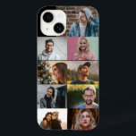 Simple Custom 9 Photo Collage Modern Personalized Case-Mate iPhone 14 Case<br><div class="desc">Minimal classy photo collage template to upload your favourite photos easily.</div>