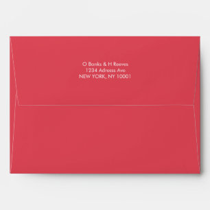 Simple custom address berry red colour envelope