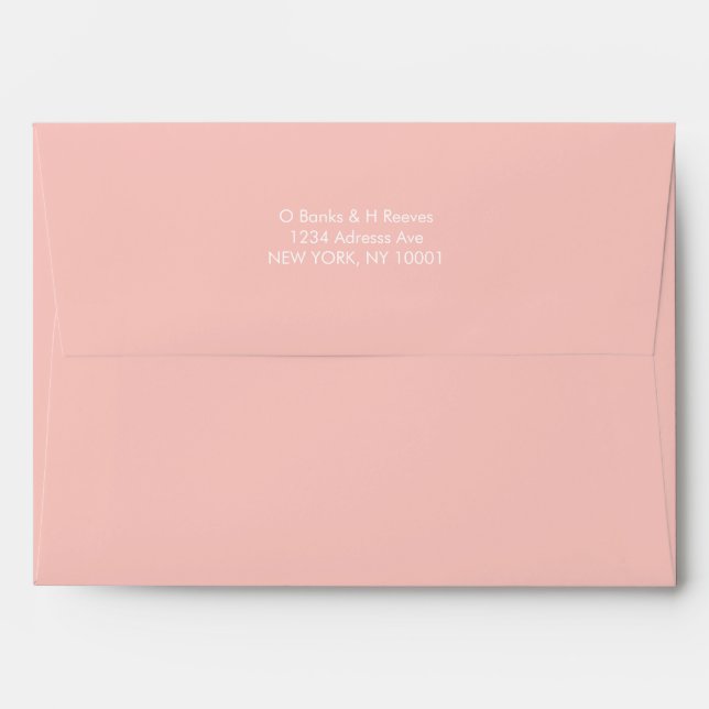 Simple custom address blush pink colour envelope (Back (Top Flap))