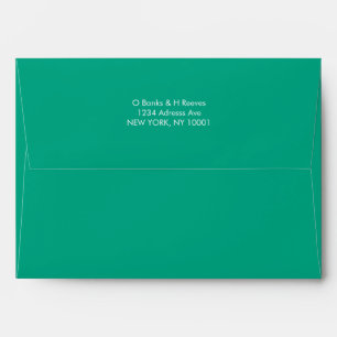 Simple custom address bright green colour envelope