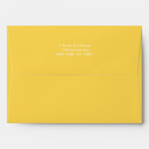 Simple custom address bright yellow colour envelop envelope