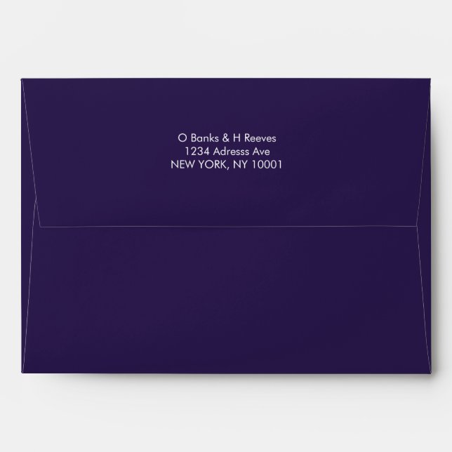 Simple custom address dark purple colour envelope (Back (Top Flap))