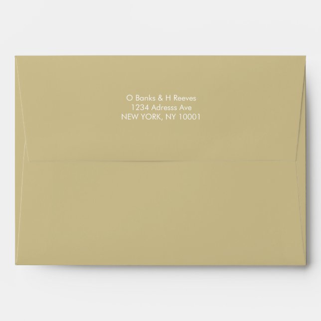 Simple custom address gold look colour envelope (Back (Top Flap))