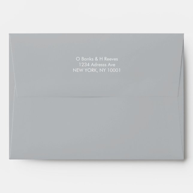 Simple custom address light grey colour envelope (Back (Top Flap))