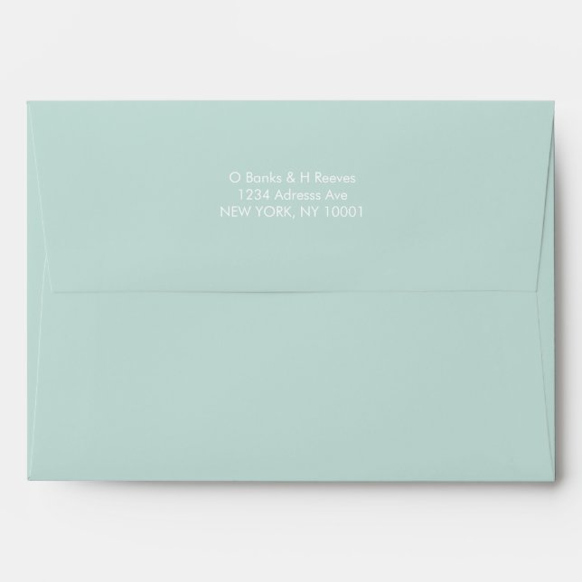 Simple custom address mint green colour envelope (Back (Top Flap))