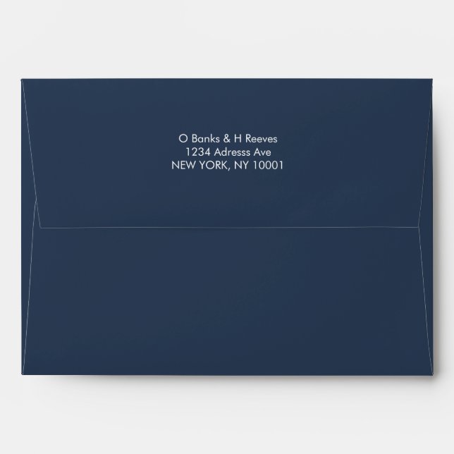 Simple custom address navy blue colour envelope (Back (Top Flap))
