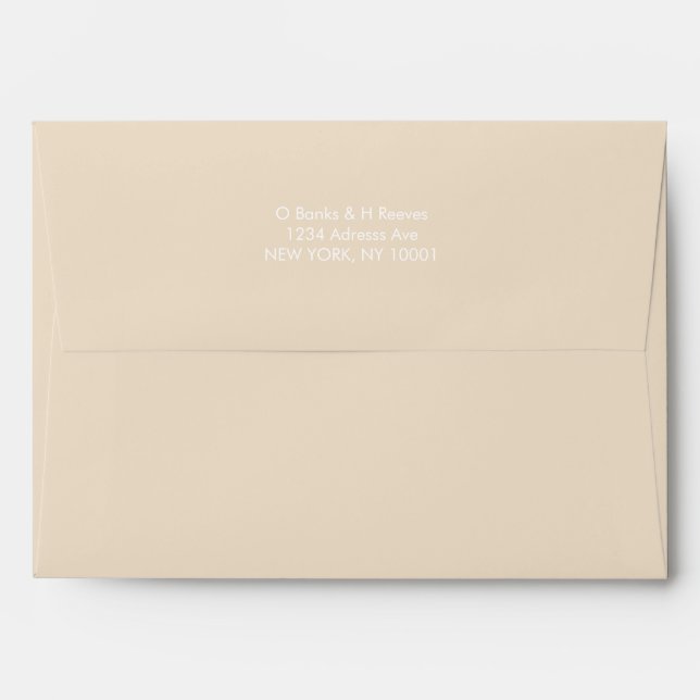 Simple custom address neutral cream colour envelop envelope (Back (Top Flap))