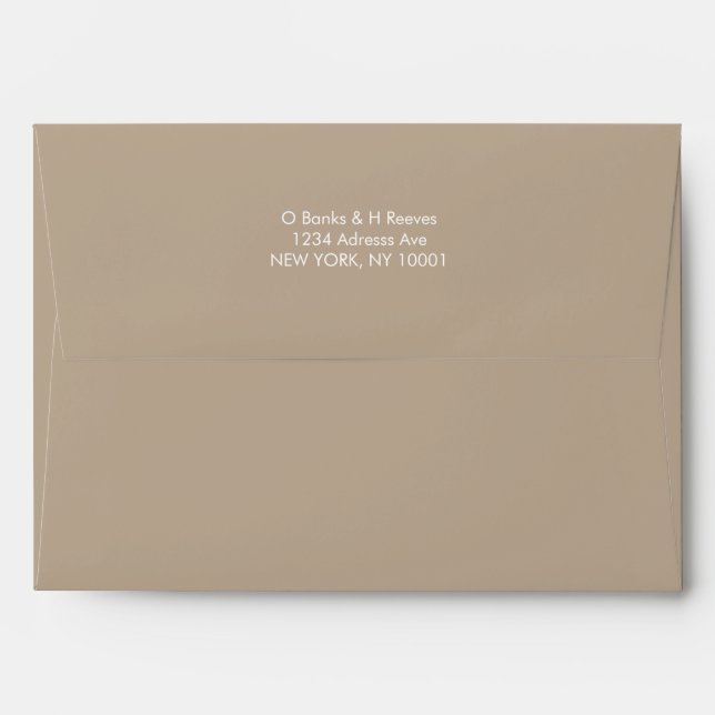 Simple custom address rustic brown colour envelope (Back (Top Flap))