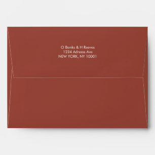 Simple custom address terracotta colour envelope