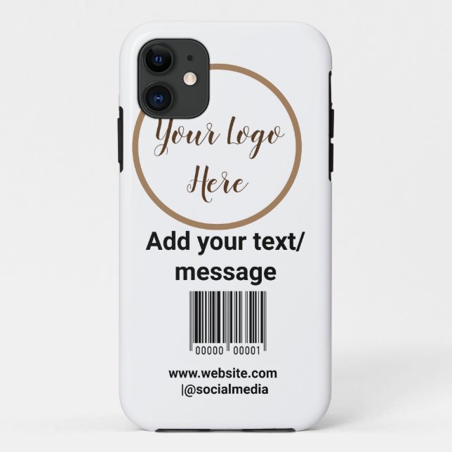 simple custom barcode add your text website QR  Sq Case-Mate iPhone Case (Back)