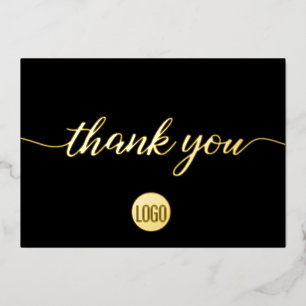 Simple Custom Black logo Business Thank you 