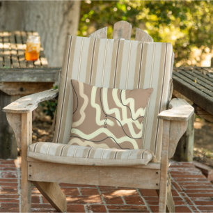 simple custom BLACK mandala monogram add your name Outdoor Pillow