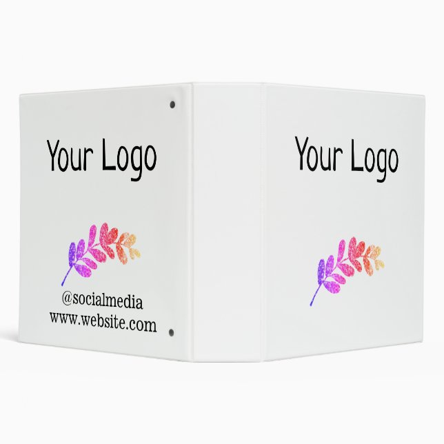 simple custom blue purple black leaves add logo  t binder (Background)