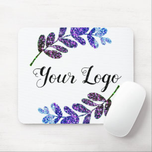 simple custom blue purple black leaves add logo  t mouse pad