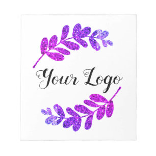 simple custom blue purple black leaves add logo t notepad