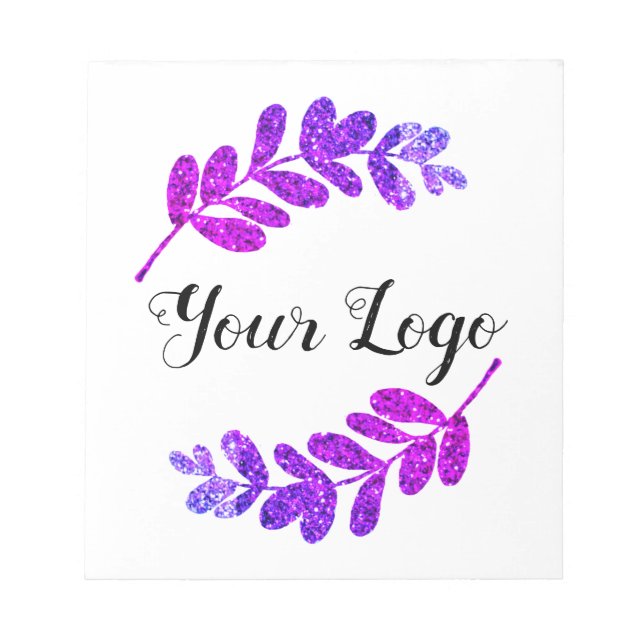 simple custom blue purple black leaves add logo  t notepad (Front)