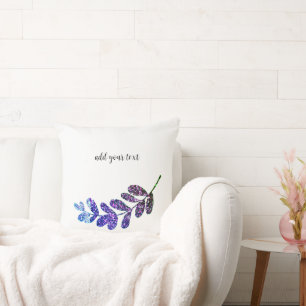 simple custom blue purple black leaves add your throw pillow