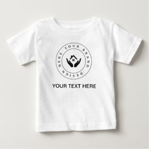 Simple Custom Business Logo and Text Promotional Baby T-Shirt