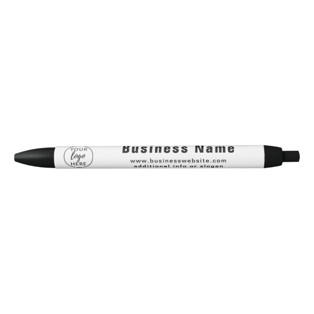 Simple Custom Business Logo Black Ink Pen (Front)