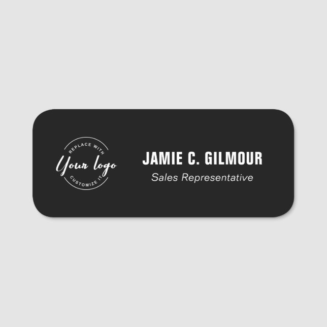 Simple Custom Business logo Employee Custom  Name Tag (Front)
