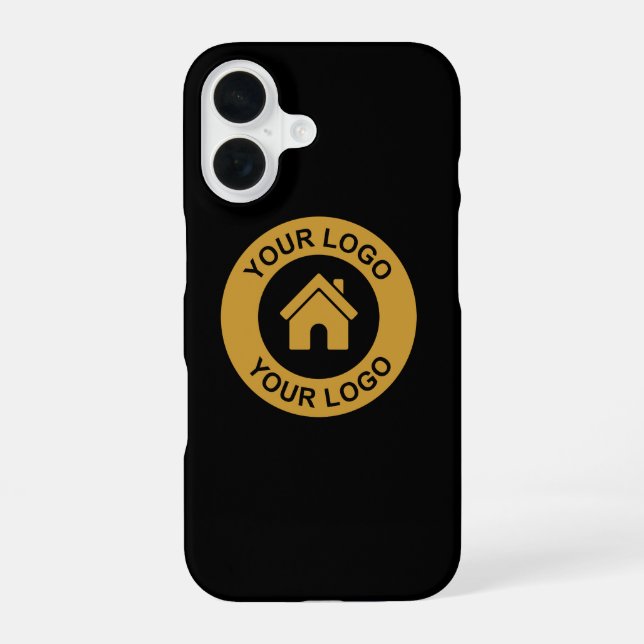 Simple Custom Business Logo iPhone 16 Case (Back)