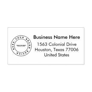 Simple Custom Business Logo   Name & Address  Self-inking Stamp
