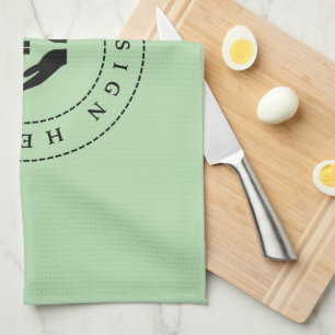 Simple Custom Business Logo & Promo Text Kitchen Towel