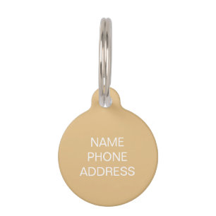 Simple custom camel dog pet Name contact info Tag