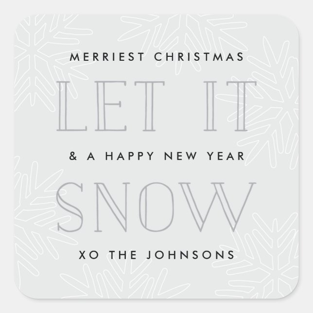 Simple Custom Christmas Stickers | "Let it Snow" (Front)