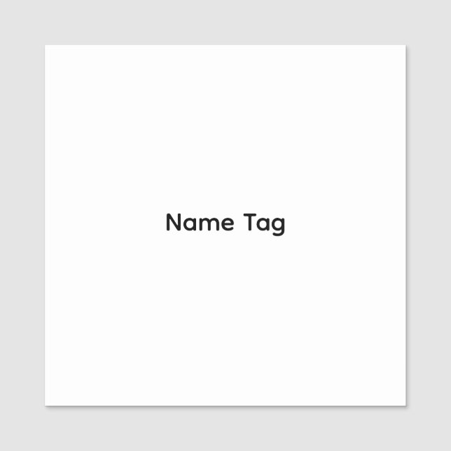 Simple Custom | Classic Square Name Tag (Front)