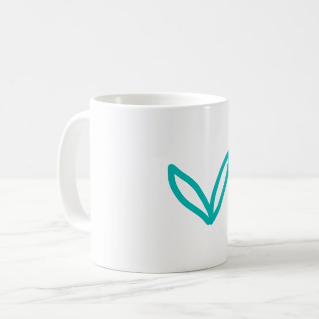 simple custom colourful blue sparkle glitter throw coffee mug (Front Left)