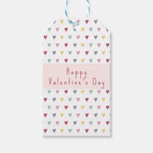 Simple custom colourful Hearts VALENTINE’S DAY  Gift Tags