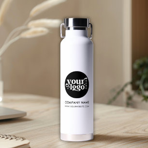 Simple Custom Company Business Logo Text Website Water Bottle